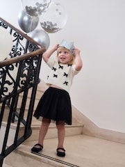 Black/Ecru Bow Jumper and Skirt Set (3mths-10yrs) - Image 2 of 5