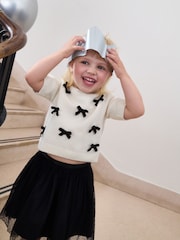 Black/Ecru Bow Jumper and Skirt Set (3mths-10yrs) - Image 4 of 5