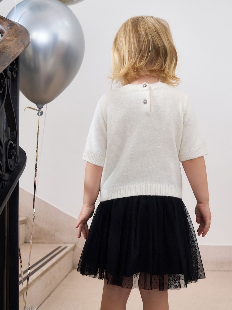 Black/Ecru Bow Jumper and Skirt Set (3mths-10yrs) - Image 5 of 5
