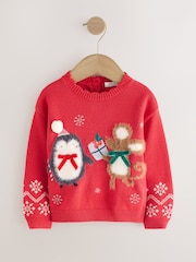Red Christmas Character Jumper (3mths-7yrs) - Image 5 of 8