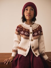 Ecru Snowflake Fairisle Cardigan (3-16yrs) - Image 1 of 9