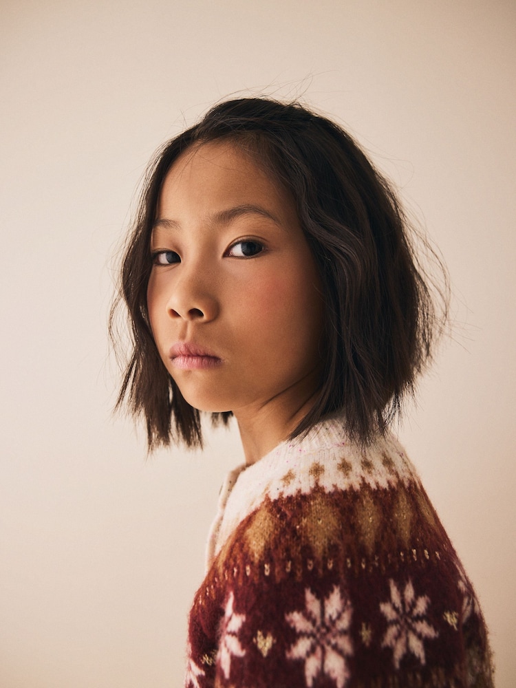 Ecru Snowflake Fairisle Cardigan (3-16yrs) - Image 2 of 9