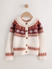 Ecru Snowflake Fairisle Cardigan (3-16yrs) - Image 5 of 9