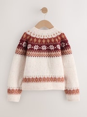 Ecru Snowflake Fairisle Cardigan (3-16yrs) - Image 6 of 9