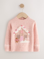 Pink Christmas Gingerbread House Jumper (3mths-7yrs) - Image 5 of 9