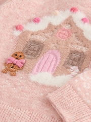 Pink Christmas Gingerbread House Jumper (3mths-7yrs) - Image 8 of 9
