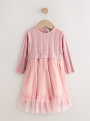 Pink Knitted Occasion Dress (3mths-10yrs) - Image 1 of 4