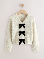 Ecru - Bow V-Neck Cardigan (3-16yrs) - Bild 1 von 4