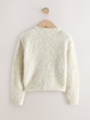 Ecru - Bow V-Neck Cardigan (3-16yrs) - Bild 2 von 4