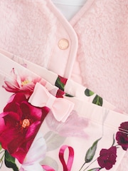Baker by Ted Baker 3 Piece Pink Borg Gilets T-Shirts & Printed Leggings Set - Image 10 of 19