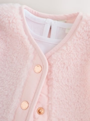 Baker by Ted Baker 3 Piece Pink Borg Gilets T-Shirts & Printed Leggings Set - Image 11 of 19