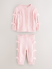 Baker by Ted Baker 2 Piece Bow Knitted Cardigan & Leggings Set - Image 1 of 6