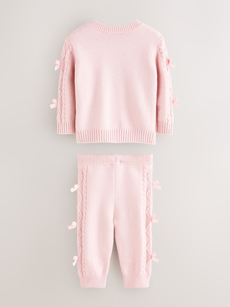 Baker by Ted Baker 2 Piece Bow Knitted Cardigan & Leggings Set - Image 2 of 6