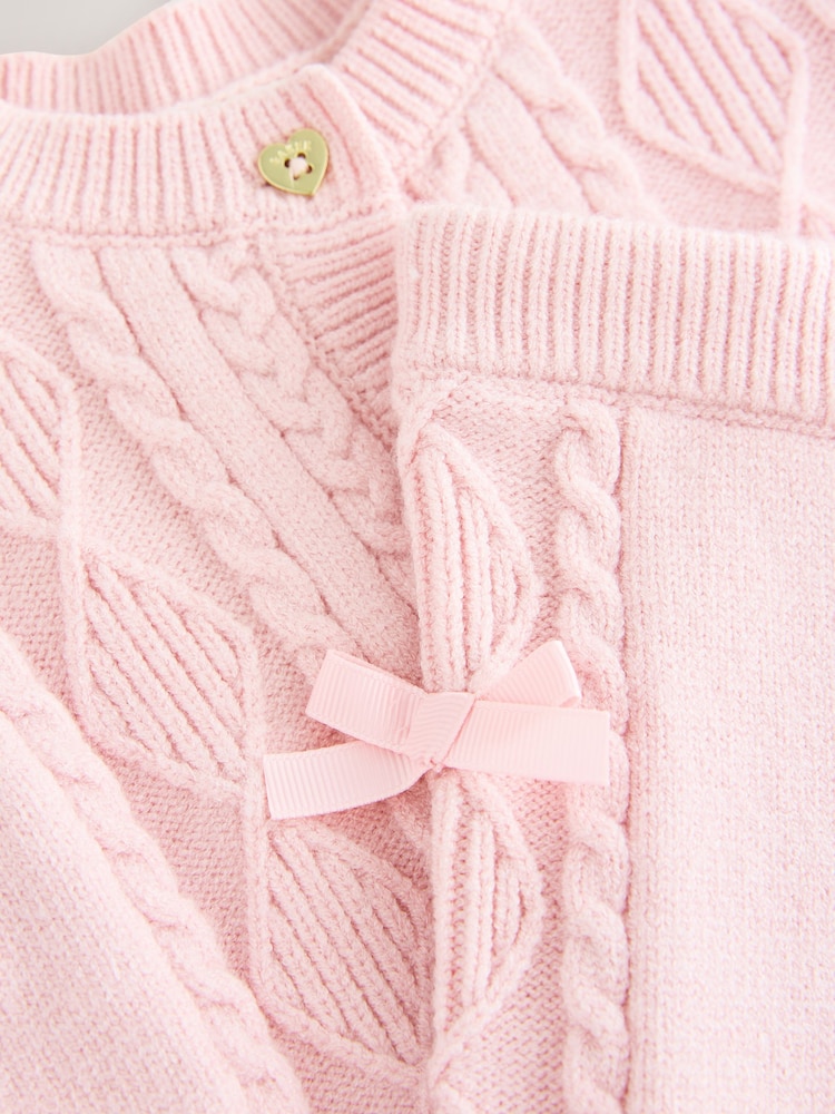 Baker by Ted Baker 2 Piece Bow Knitted Cardigan & Leggings Set - Image 6 of 6