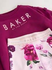Baker by Ted Baker 2 Piece Longline Bow Sweatshirts & Printed Leggings Set - Image 10 of 12
