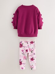 Baker by Ted Baker 2 Piece Longline Bow Sweatshirts & Printed Leggings Set - Image 2 of 6
