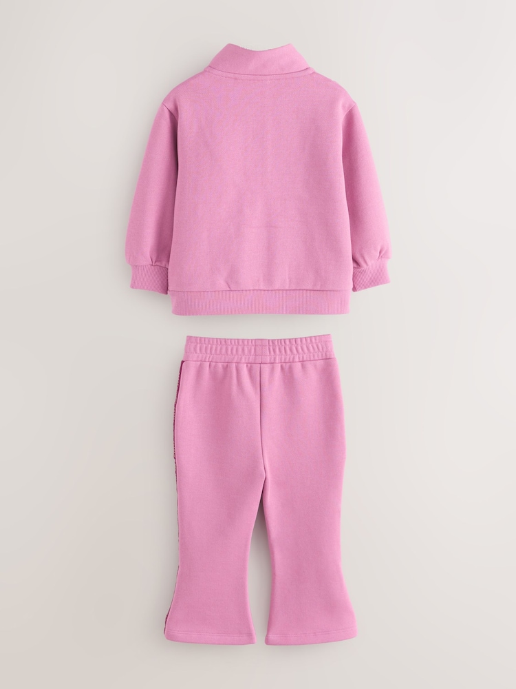 Baker by Ted Baker Dusky Pink 2 Piece Ruffle Collar Sweatshirt and Flare Set - Image 2 of 8 Baker by Ted Baker Dusky Pink 2 Piece Ruffle Collar Sweatshirt and Flare Set - Image 2 of 8