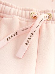 Baker by Ted Baker Pink 2 Piece Metallic Side Graphic Sweat & Wide Leg Joggers Set - Image 3 of 7