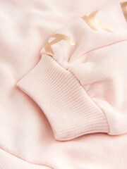 Baker by Ted Baker Pink 2 Piece Metallic Side Graphic Sweat & Wide Leg Joggers Set - Image 7 of 7