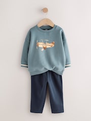 Blue Plane Printed Sweatshirt and Joggers Set (3mths-7yrs) - Image 6 of 8