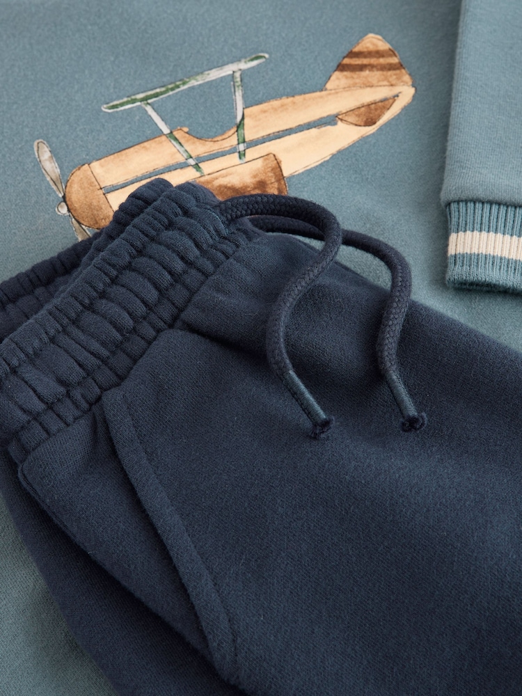 Blue Plane Printed Sweatshirt and Joggers Set (3mths-7yrs) - Image 8 of 8