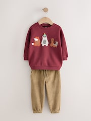 Red Appliqué Sweatshirt and Joggers Set (3mths-7yrs) - Image 5 of 8