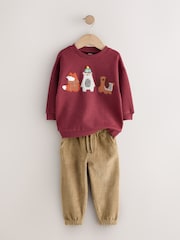 Red Appliqué Sweatshirt and Joggers Set (3mths-7yrs) - Image 6 of 8