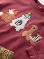 Red Appliqué Sweatshirt and Joggers Set (3mths-7yrs) - Image 8 of 8