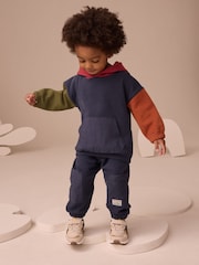 Navy Blue Colourblock Hoodie and Joggers Set (3mths-7yrs) - Image 1 of 3
