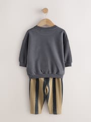 Schwarz/Braun - Sweatshirt and Patterned Joggers Set (3mths-7yrs) - Bild 7 von 9