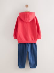 Red/Navy Blue Appliqué Transport - Hoodie And Joggers Set (3mths-7yrs) - Imagen 6 de 9
