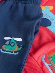Red/Navy Blue Appliqué Transport - Hoodie And Joggers Set (3mths-7yrs) - Imagen 8 de 9