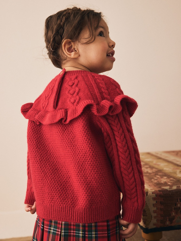 Red Cable Knitted Jumper (3mths-7yrs) - Image 2 of 8