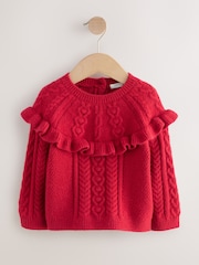Red Cable Knitted Jumper (3mths-7yrs) - Image 5 of 8