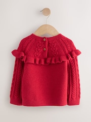 Red Cable Knitted Jumper (3mths-7yrs) - Image 6 of 8