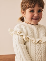Ecru Cable Knitted Jumper (3mths-7yrs) - Image 4 of 8