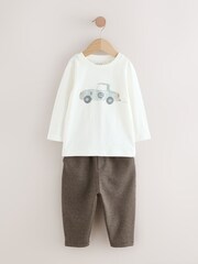 Grey/White Cardigan T-Shirt and Trousers Set 3 Piece (3mths-7yrs) - Image 6 of 9