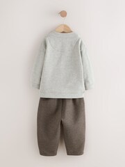 Grey/White Cardigan T-Shirt and Trousers Set 3 Piece (3mths-7yrs) - Image 7 of 9