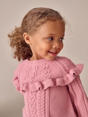 Pink Cable Knitted Jumper (3mths-7yrs) - Image 4 of 8