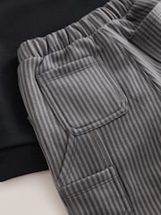 Black and Grey Printed Hoodie and Carpenter Joggers Set (3mths-7yrs) - Image 6 of 6