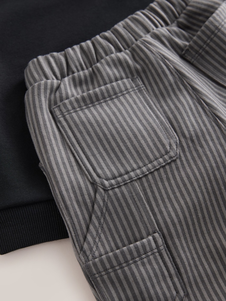 Black and Grey Printed Hoodie and Carpenter Joggers Set (3mths-7yrs) - Image 6 of 6