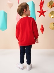 Red Boucle Rudolph Christmas Leggings and Crew Set (3mths-7yrs) - Image 2 of 3