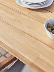 Cox & Cox Light Teak Positano Cross Legged Garden Dining Table - Image 3 of 6