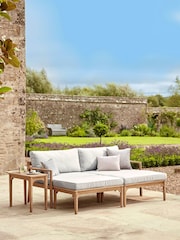 Cox & Cox Light Teak Turin Versatile Garden Day Bed - Image 1 of 12