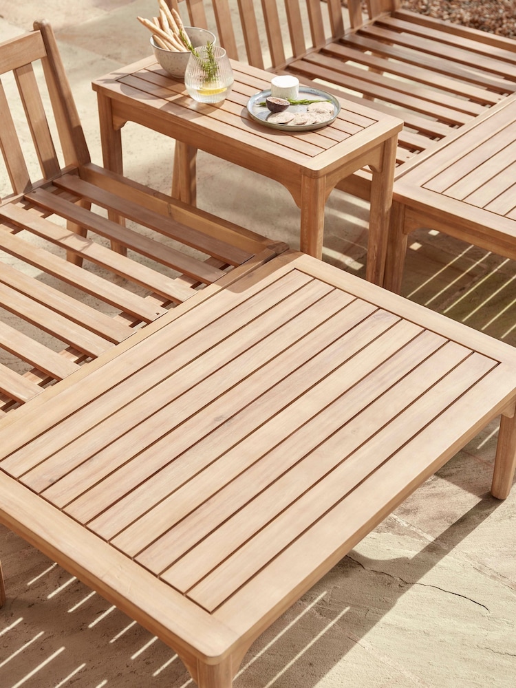 Cox & Cox Light Teak Turin Versatile Garden Day Bed - Image 2 of 12