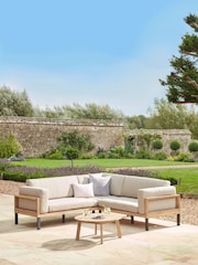 Cox & Cox Natural Vichy Garden Corner Set - Image 1 of 13