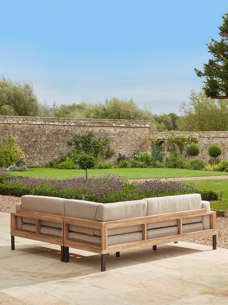 Cox & Cox Natural Vichy Garden Corner Set - Image 13 of 13
