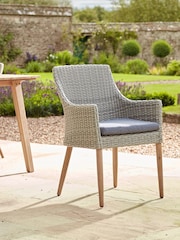 Cox & Cox Light Teak Malmo Rattan Garden Dining Table - Image 2 of 13
