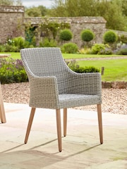 Cox & Cox Light Teak Malmo Rattan Garden Dining Table - Image 5 of 13