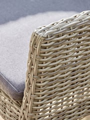 Cox & Cox Light Teak Malmo Rattan Garden Dining Table - Image 6 of 13